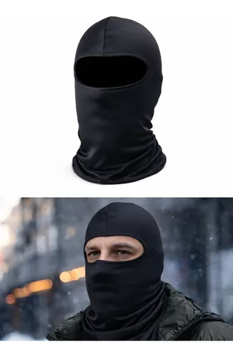 Balaclava Pasamontañas Termico Frizado Accias Trekking Moto Negro Liso Unico