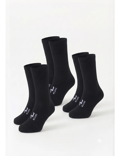 Medias Primera Piel Termicas Pack X3 Sky Moto Accias Negro Unico Lisa